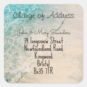 Change of Address sticker  beach theme
