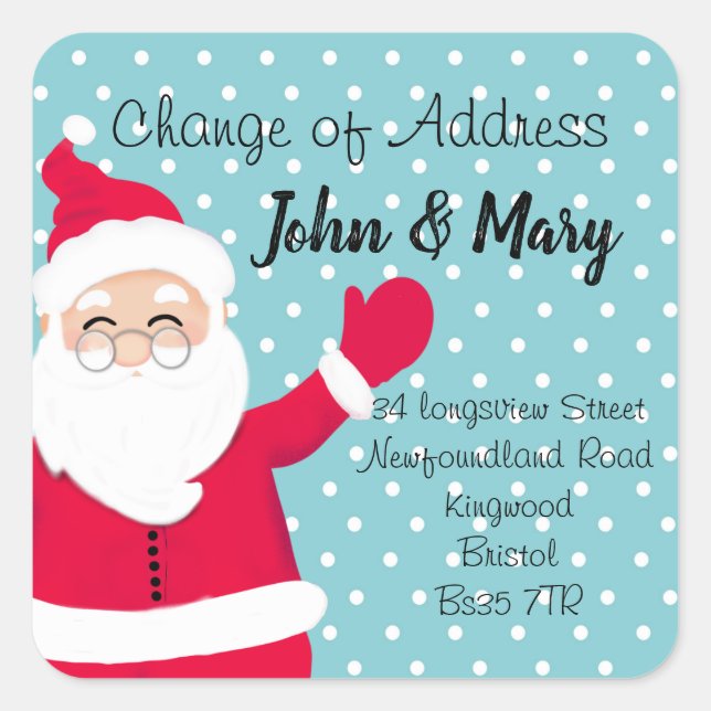 Change of Address sticker christmas (Front)