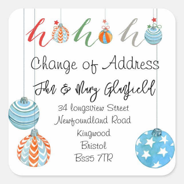 Change of Address sticker Christmas (Front)