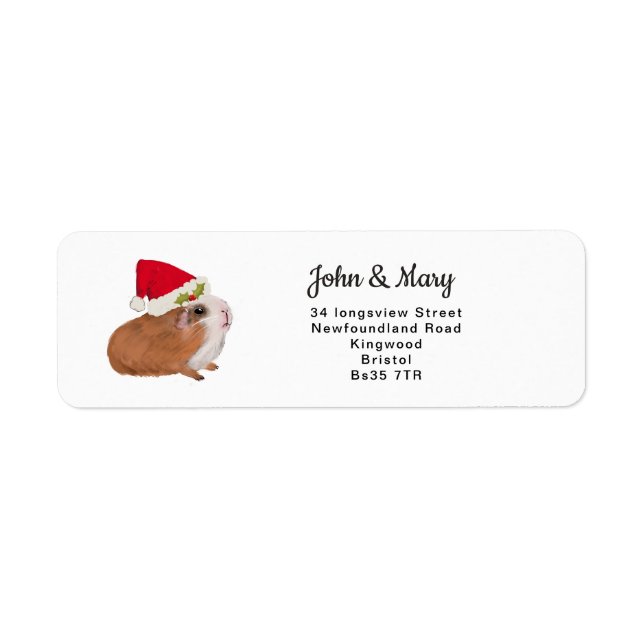 Change of Address sticker christmas guinea pig (Front)