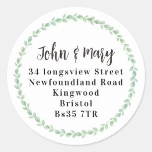 Change of Address sticker pattern green watercolou