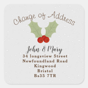 Change of Address sticker snow