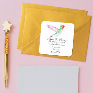 Change of Address sticker watercolour bird