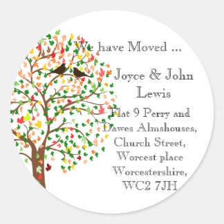 Change of Address Stickers autumn fall family tree