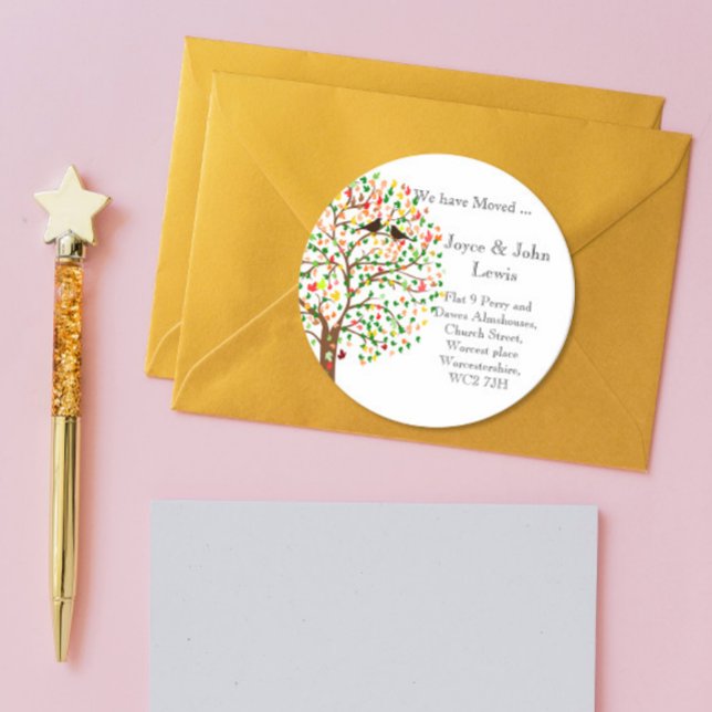 Change of Address Stickers autumn fall family tree (Creator Uploaded)