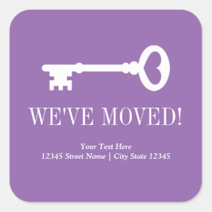 Change of address vintage key moving home stickers