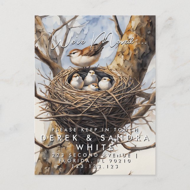 Change of address we have moved  announcement post (Front)