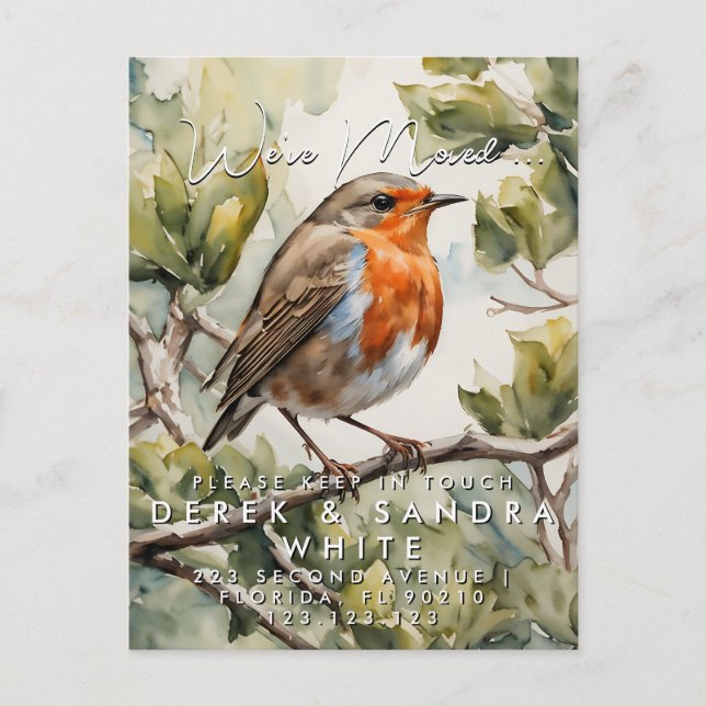 Change of address we have moved  announcement post (Front)