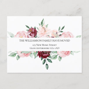 Change of Address We Have Moved Elegant Floral Announcement Postcard