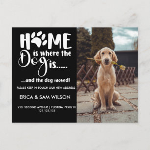 Change of address we have moved house home is dog  announcement postcard