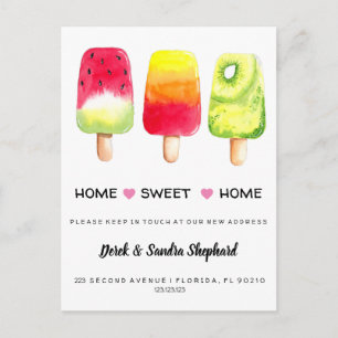 Change of address we have moved popsicle announcement postcard