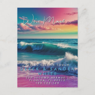Change of address we have moved sea ocean announcement postcard