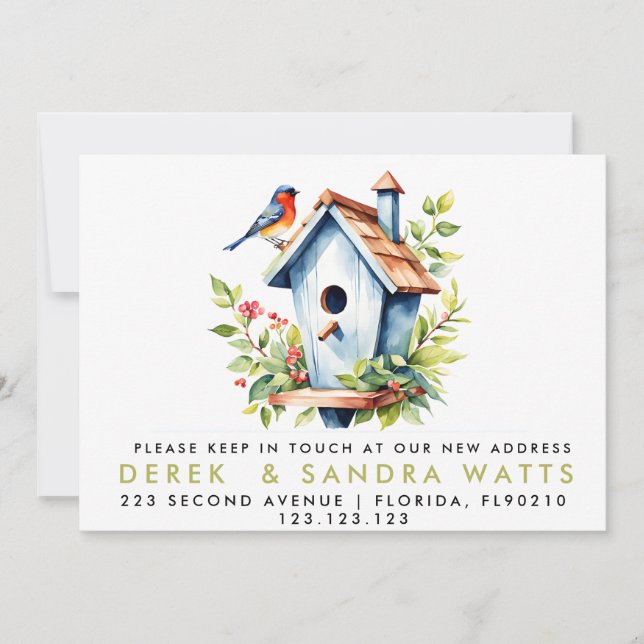 change of address we've moved announcement bird (Front)