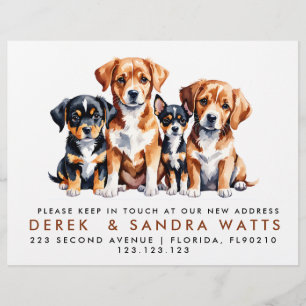 change of address we've moved announcement dogs  flyer