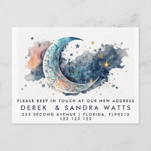 change of address we've moved announcement moon postcard