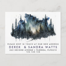 change of address we've moved announcement wood