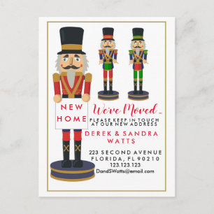 Change of address we've moved Christmas nutcracker Announcement Postcard