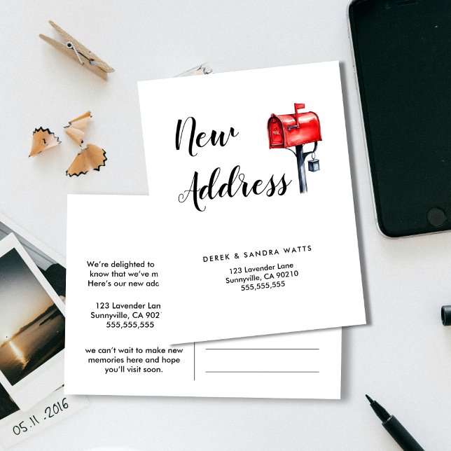 Change of address we've moved Mail box Announcement Postcard (Creator Uploaded)