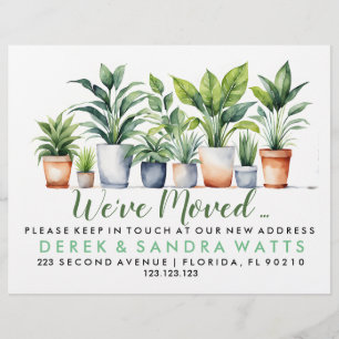 Change of address we've moved plant pots  flyer