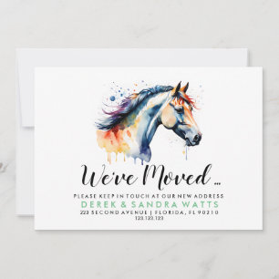 Change of address we've moved watercolor horse invitation