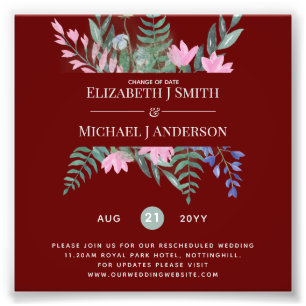 Change of Date Plans Postponement Wildflowers Chic Photo Print