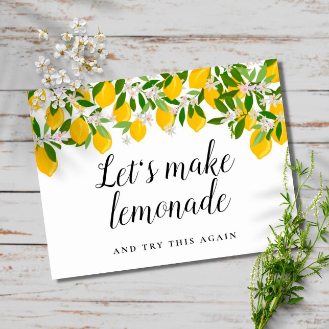 Change of Date Postponed Cancelled Event Lemons Postcard (Creator Uploaded)