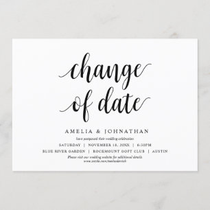 Change of date, Wedding Change the date Card