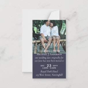 Change of Date Wedding Postponement Photo Invite
