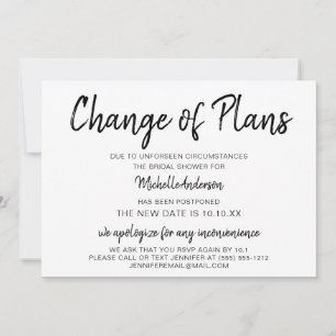 Change of Plans Bridal Shower WITH RSVP