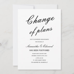 Change of Plans Card