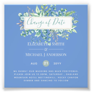 Change of Plans Date Greenery Eucalyptus Event Photo Print