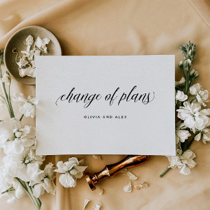 Change of Plans   Elegant Typography Postcard