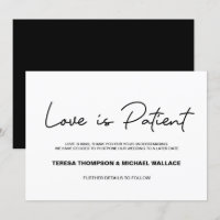 Change of Plans Love is Patient Wedding Postponed