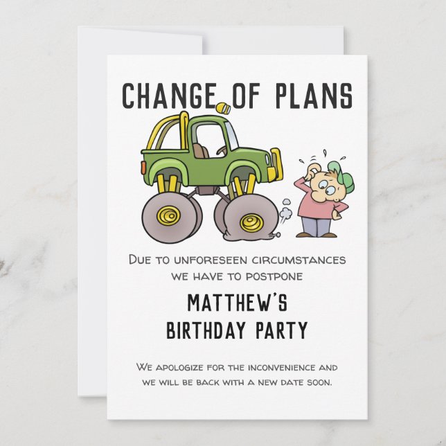 Change Of Plans Party Cancellation Postpone Humour Announcement (Front)