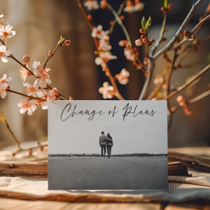 Change of Plans Photo Wedding Change of Date Postcard