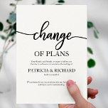 Change Of Plans Postponed Cancelled Wedding Postcard<br><div class="desc">Change Of Plans Postponed Cancelled Wedding Postcard</div>