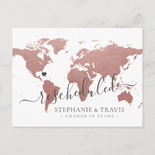 Change of Plans Postponed Destination Wedding Announcement Postcard