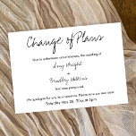 "Change of Plans" Postponed Wedding Announcement<br><div class="desc">Here's a simple card for notifying your guests if it's become necessary to change your wedding date. Use the template fields to add your personal details and make this unique, modern design your own. The white background can be changed to any colour you prefer. All fonts and colours are also...</div>
