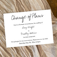 "Change of Plans" Postponed Wedding Announcement