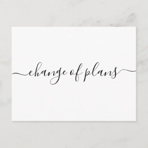 Change of Plans   Postponed Wedding Announcement Postcard
