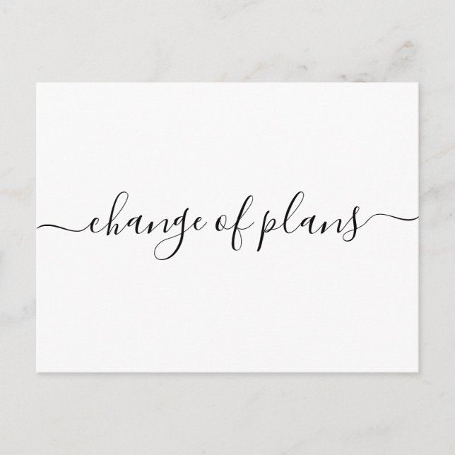 Change of Plans | Postponed Wedding Announcement Postcard (Front)