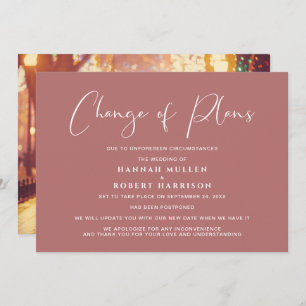 Change of Plans Postponement Photo Marsala Announcement