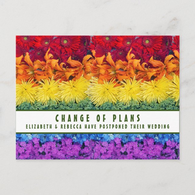 Change of Plans-Pride Flowers Postcard (Front)