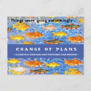 Change of Plans Swimming School of Fish Postcard