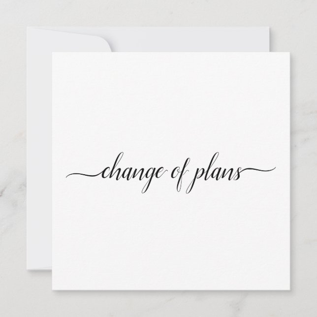 Change of Plans Wedding Cancelled or Rescheduled Announcement (Front)