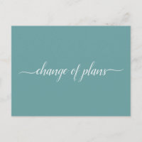 Change of Plans Wedding Cancelled Postponed Teal
