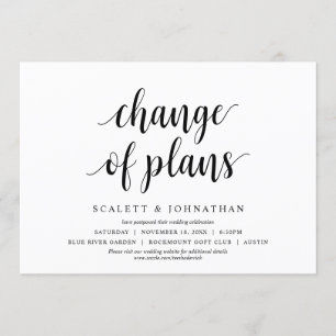 Change of plans, Wedding Change the date Card
