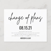 Change of Plans Wedding Save the Date