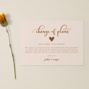 Change of Plans Wedding Update Announcement