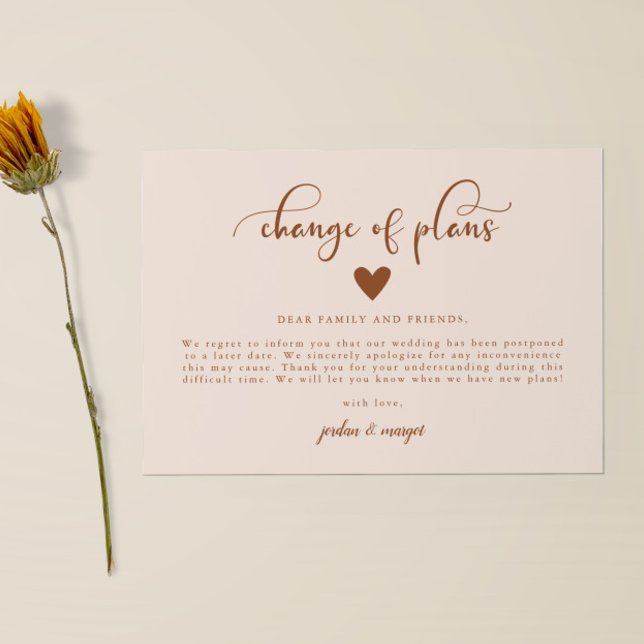 Change of Plans Wedding Update Announcement (Creator Uploaded)